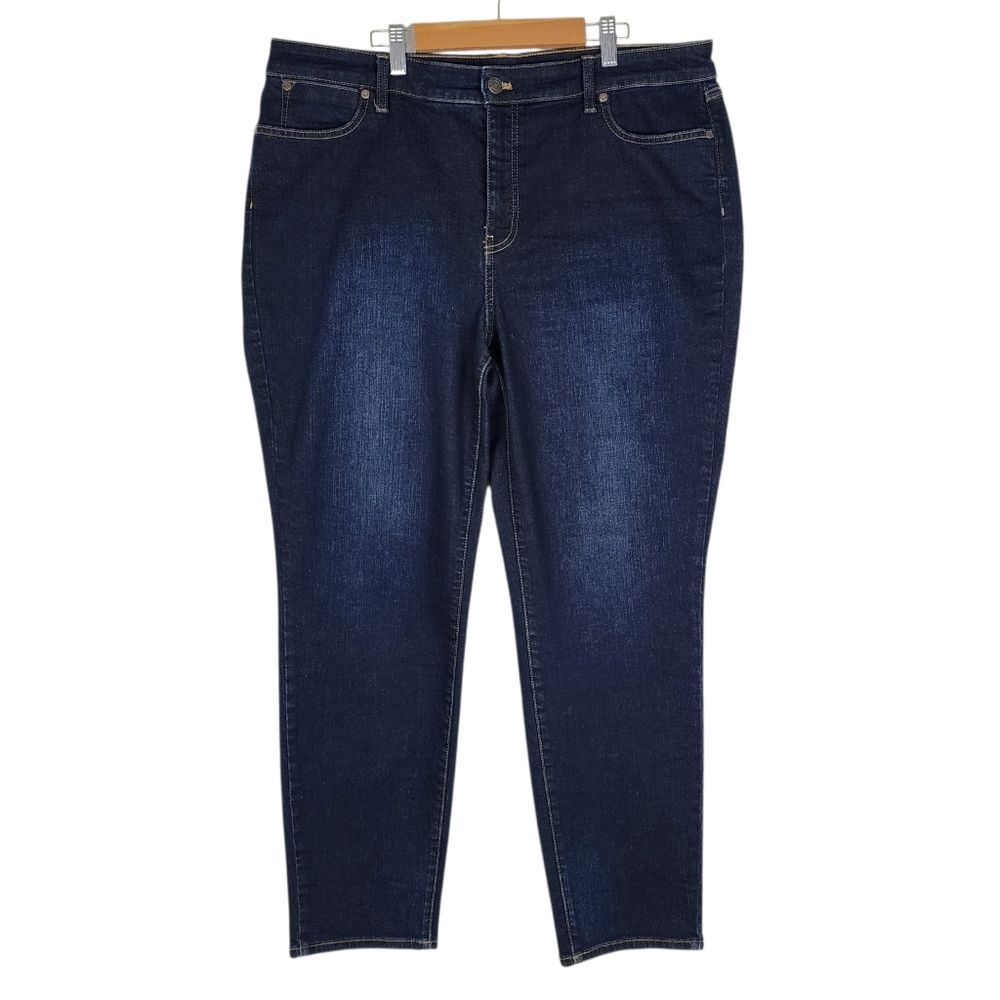 Talbots Jeans Flawless Slim Ankle Curvy Size 16 Dark Wash Women’s